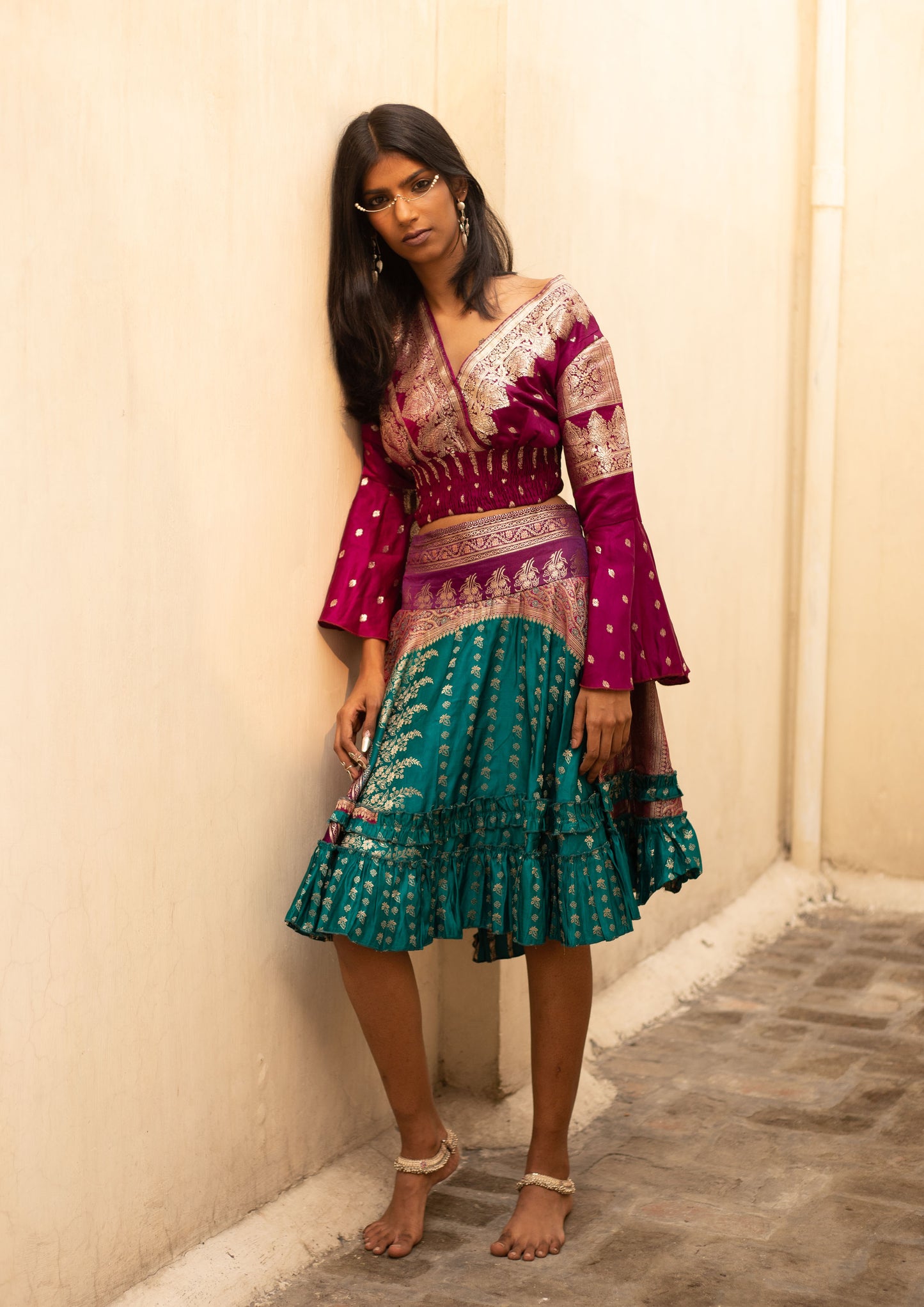 Silk Brocade Skirt Set